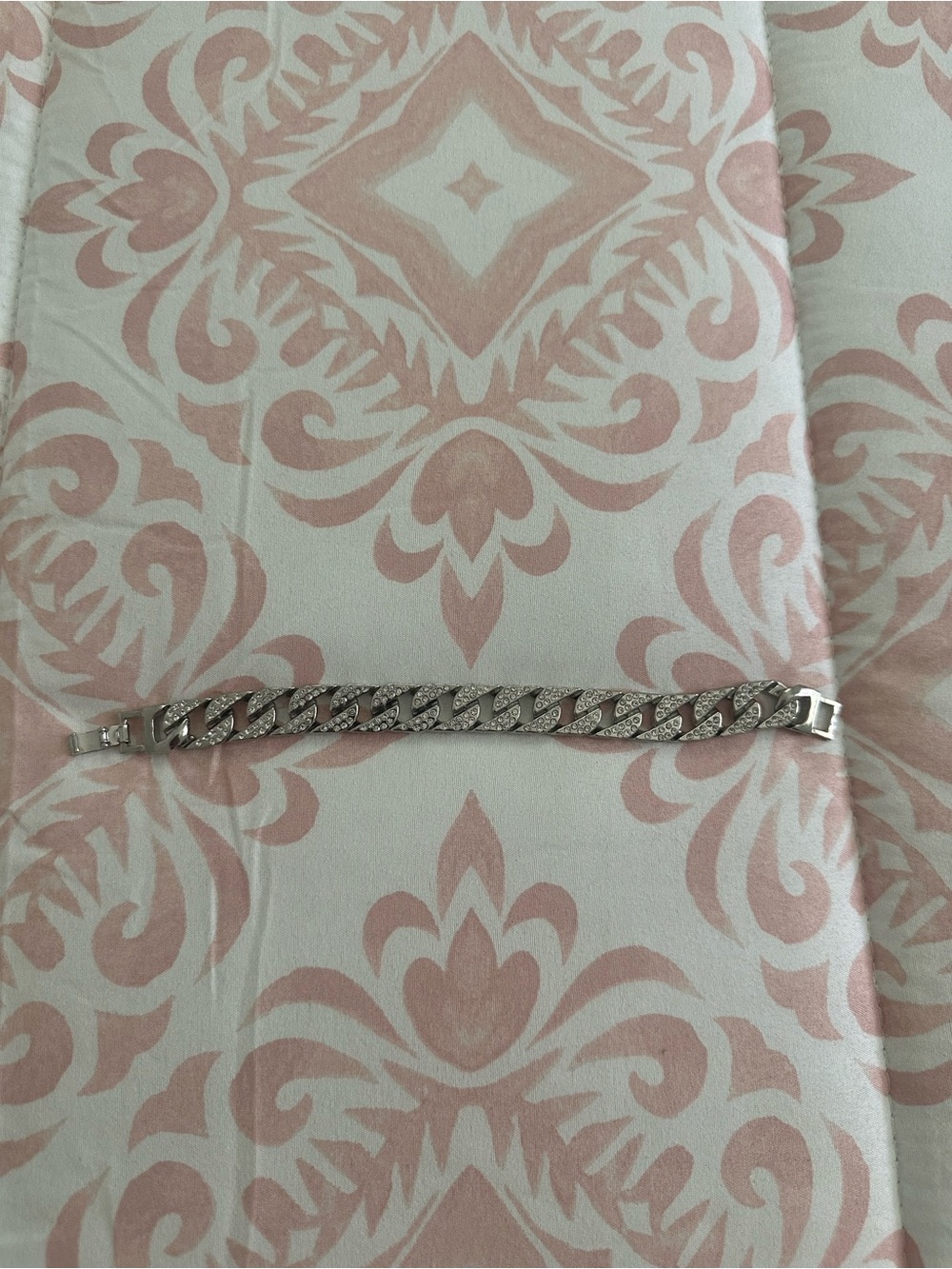 Silver Pave Cuban Link Bracelet - Sparkling Chain